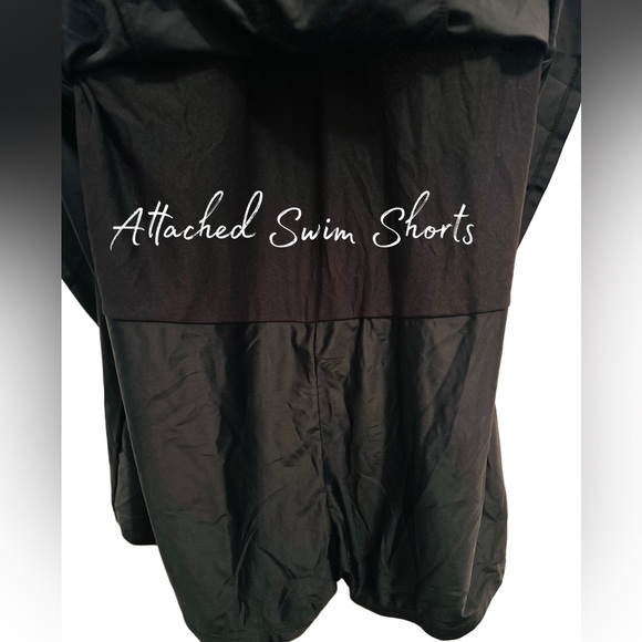 NWT Women’s Plus Size One Piece Swimsuit With Built In Shorts Black Size 26W-28W - Picture 5 of 8